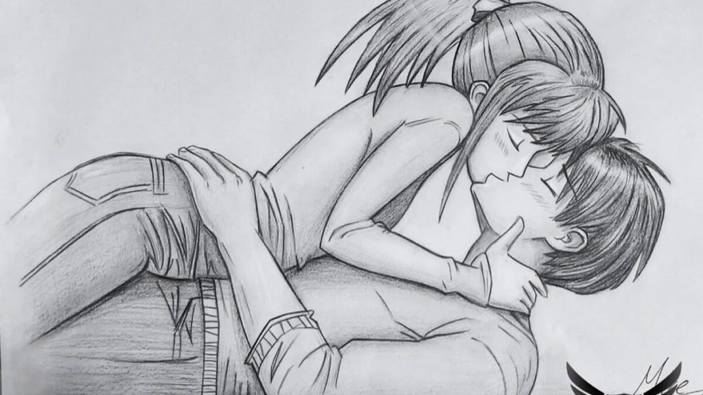 Пара - аниме, монохром, любовь, пара - оригинал