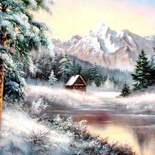 Схема вышивки «zima w górach»