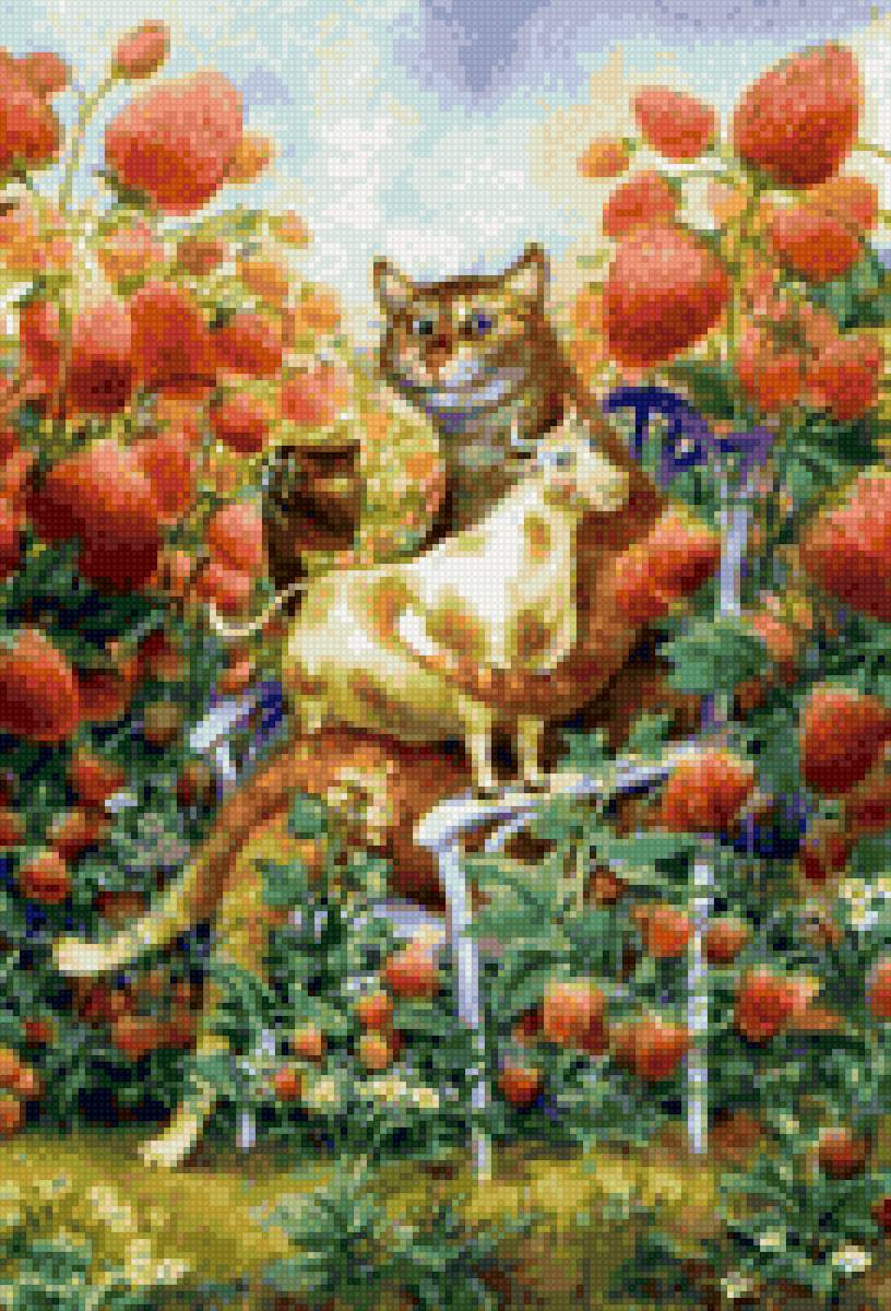 Клубника со сливками (Питерские коты Румянцева) - коты, румянцев - предпросмотр