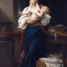 Схема вышивки «Женщина с младенцем»