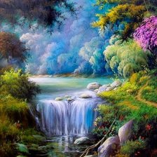 Paisagens de  cachoeira.