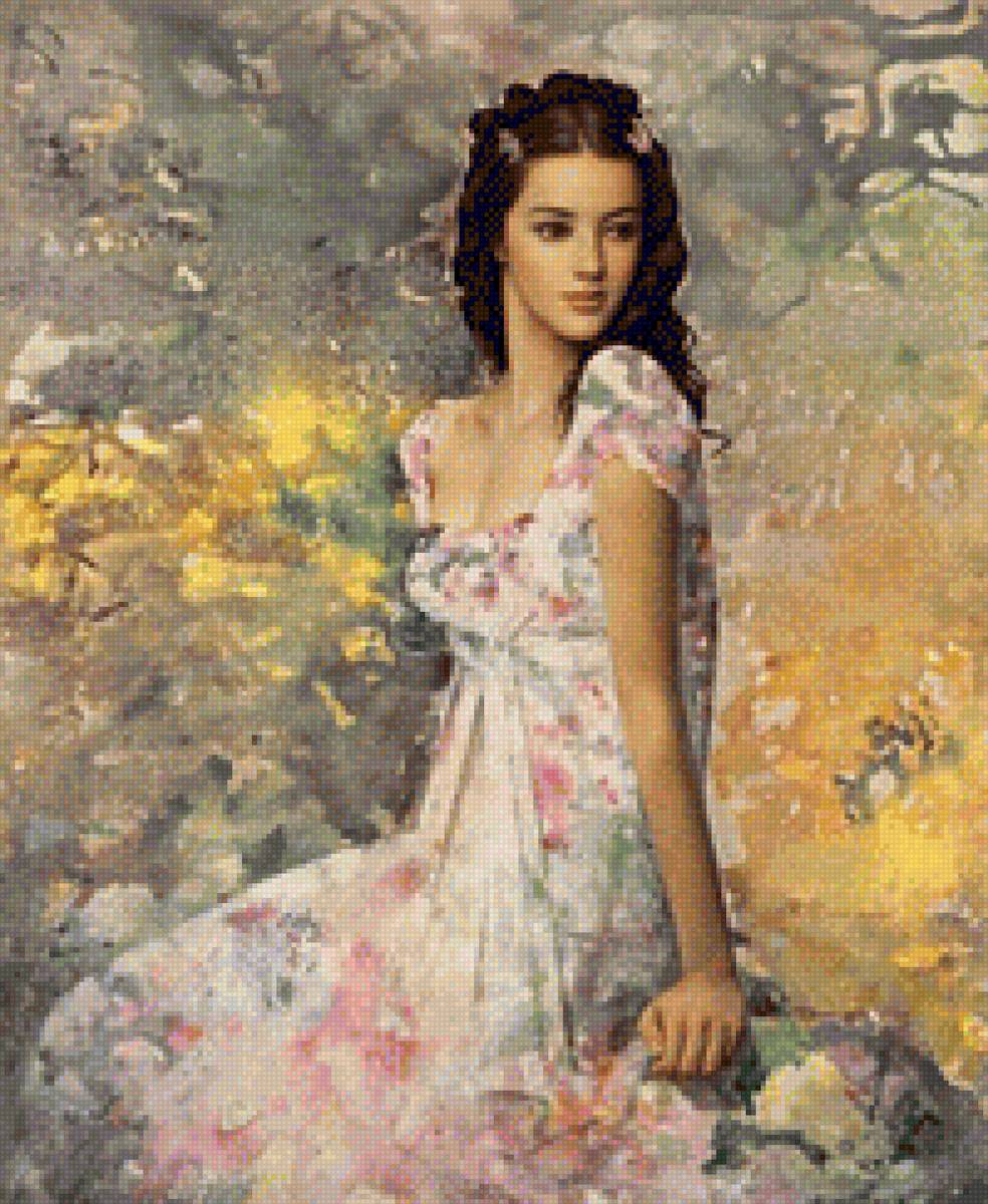 Летний вечер - девушка, платье, лето - предпросмотр