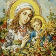 Схема вышивки «Дева Мария с младенцем»