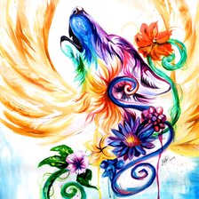 Схема вышивки «Волк»