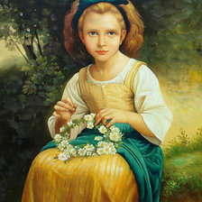 Схема вышивки «девочка с венком»