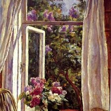 Схема вышивки «Окно. П.Кончаловский»