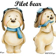 Схема вышивки «мишка-пилот»