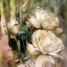 Схема вышивки «Бежевые розы»