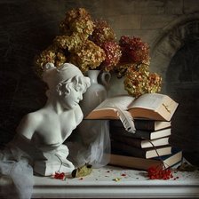 Схема вышивки «Натюрморт с книгами»