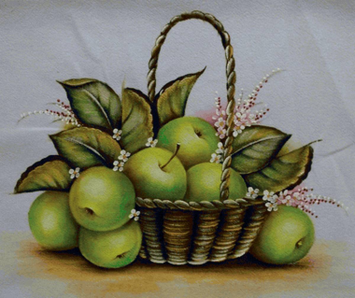 Cesta com maça. - flores.frutas - предпросмотр