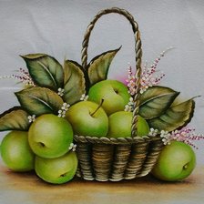 Схема вышивки «Cesta com maça.»