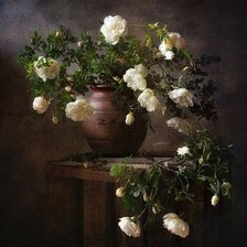 Схема вышивки «Натюрморт с белыми цветами»