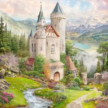 Схема вышивки «Замок у ручья»