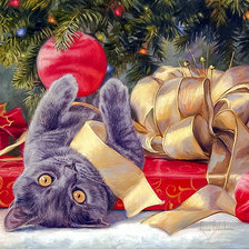 Схема вышивки «A Gift by the Christmas Tree.»