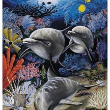 Схема вышивки «Dolphins Under the Sea»