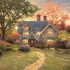 Схема вышивки «TKinkade Ginger Bread House»