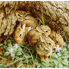 Схема вышивки «Зайчики»