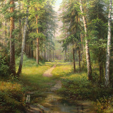 Схема вышивки «лес»