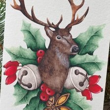 Схема вышивки «Рождественский олень»