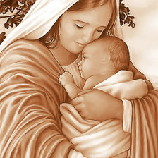 Схема вышивки «Мадонна с младенцем»