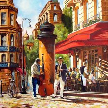 Схема вышивки «Уличные музыканты»