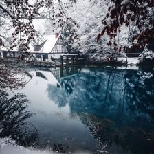 Схема вышивки «Дом у озера»