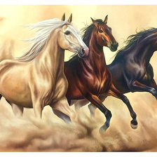 Схема вышивки «кони»