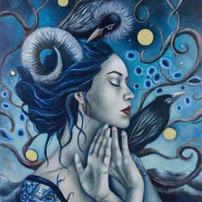 Схема вышивки «mujer azul»