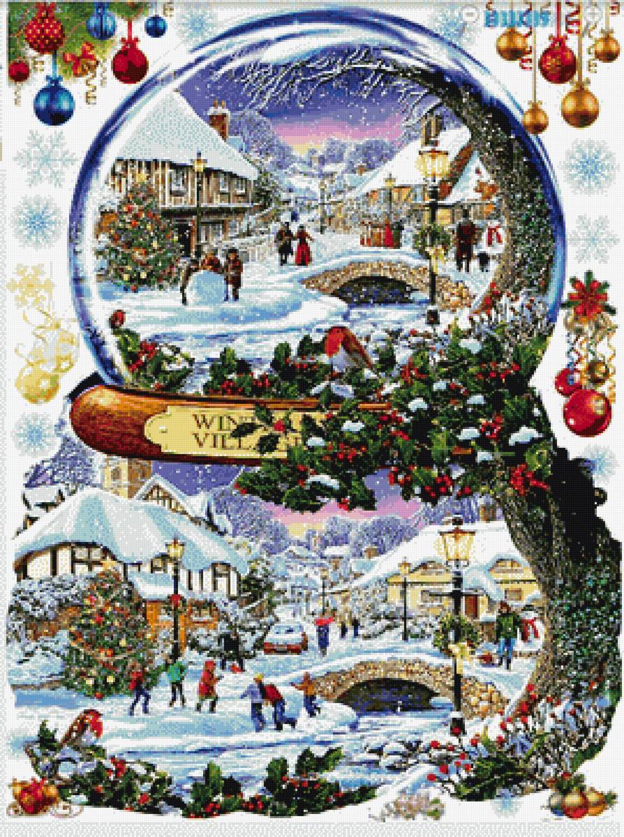 Зимний городок тогда и сейчас - зима, рождество, город, новый год - предпросмотр