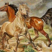 Схема вышивки «Cavalos.»