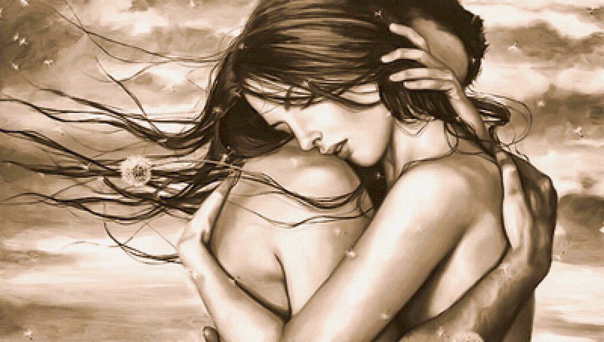 Пара - пара, нежность, девушка, мужчина - предпросмотр