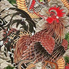 Схема вышивки «Galo e  serpente.»