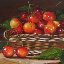 Схема вышивки «Cesta  com  cerejas.»