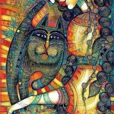 Схема вышивки «индийский кот»