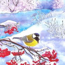 Схема вышивки «синичка»