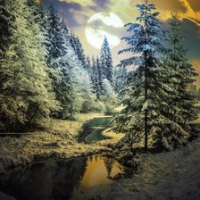 Схема вышивки «лесная река»