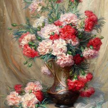 Схема вышивки «Букет гвоздик»