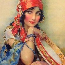 Схема вышивки «gitana con pandereta»