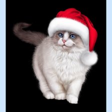 Схема вышивки «Новогодний котик»