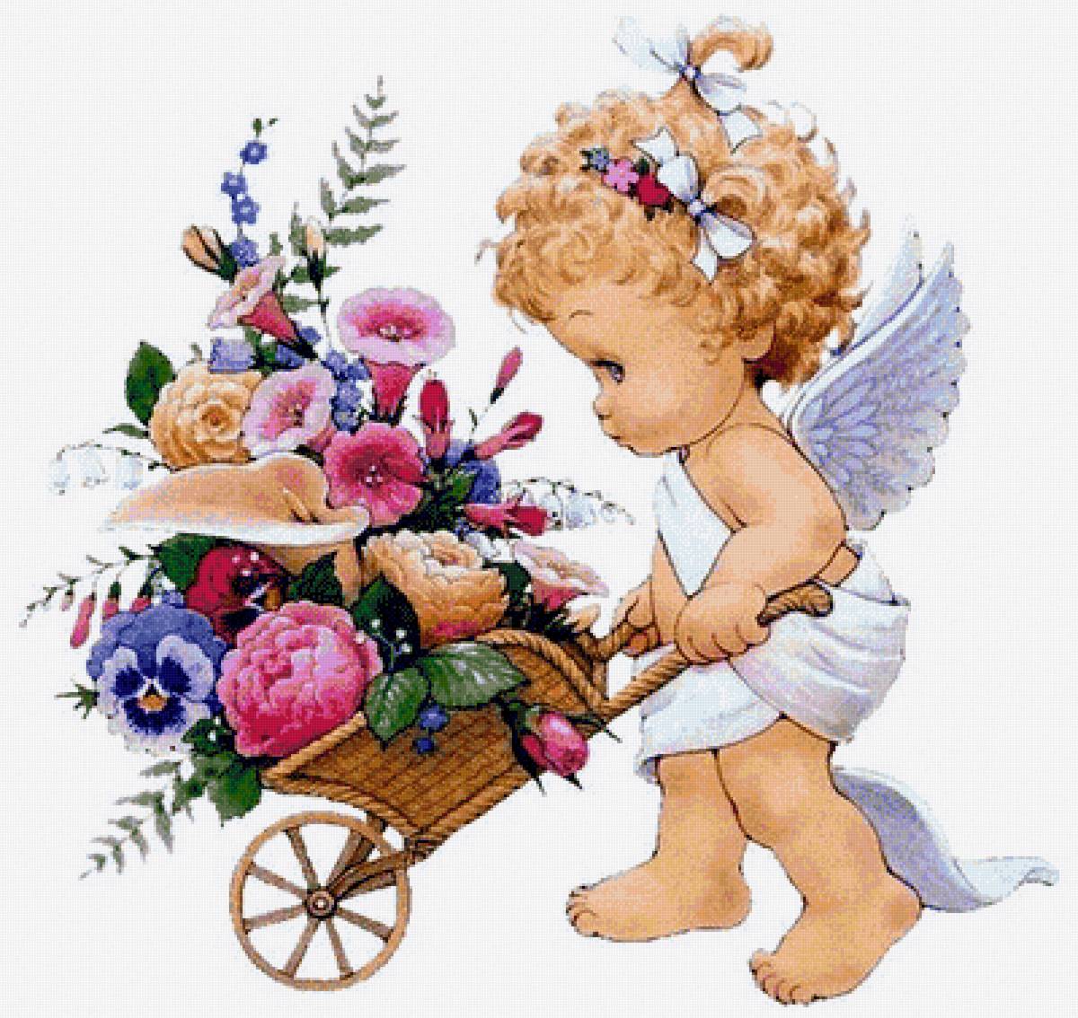 Angel with Flower Cart - angel - предпросмотр