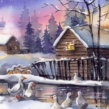 Схема вышивки «Домик»