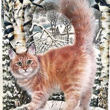 Схема вышивки «кот»