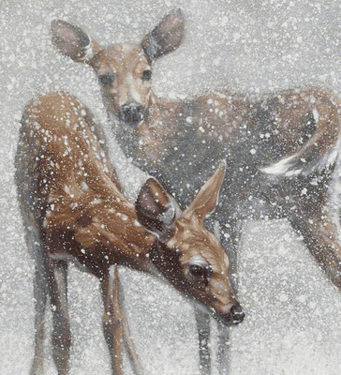 олени зимой - олени - предпросмотр