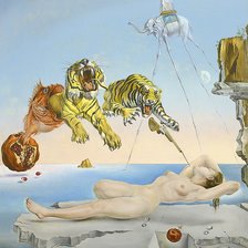 Схема вышивки «сон, вызванный полетом пчелы вокруг граната за секунду до пробуж»