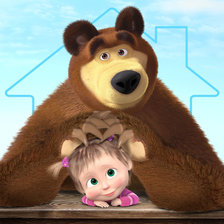 маша и медведь на подушку детское