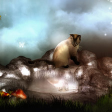 Схема вышивки «Кошка в лесу»