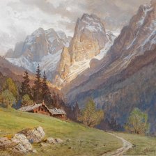 Схема вышивки «Гора в Куфштайне. Георг Дженни»