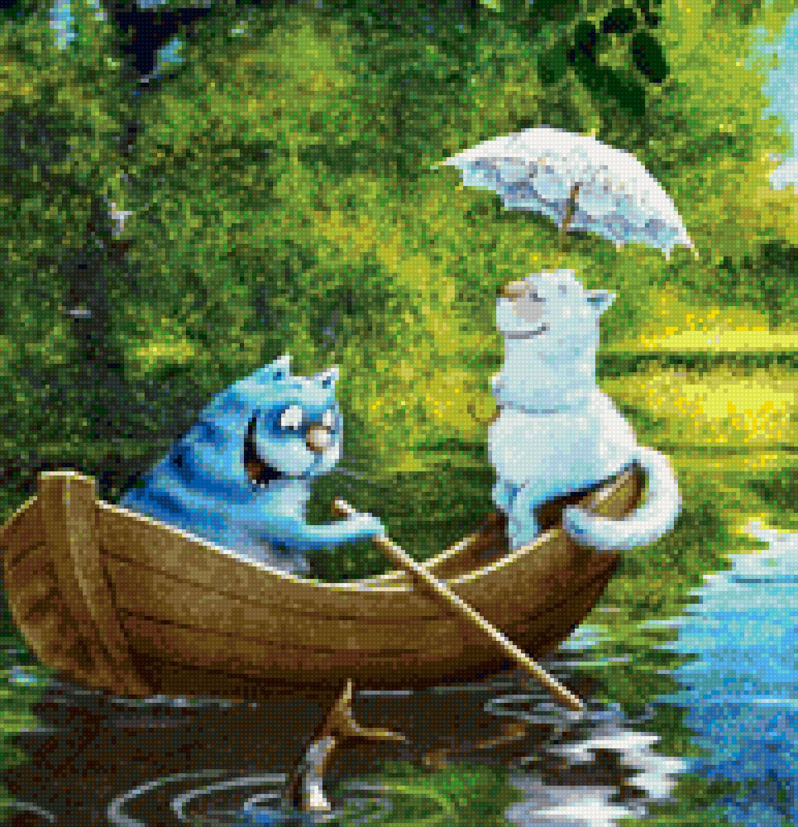 синий кот свидание - гепард, кошки - предпросмотр