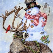Snowman and reindeer