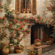 Схема вышивки «ГАЙ ГАНТНЕР ЧОЙ. УЮТНЫЕ ДВОРИКИ-4»